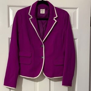 GAP Women's Purple Blazer with White Trim